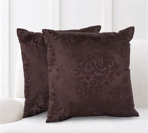 Mainstays Damask Jacquard Decorative Throw Pillow Set 2pk Brown