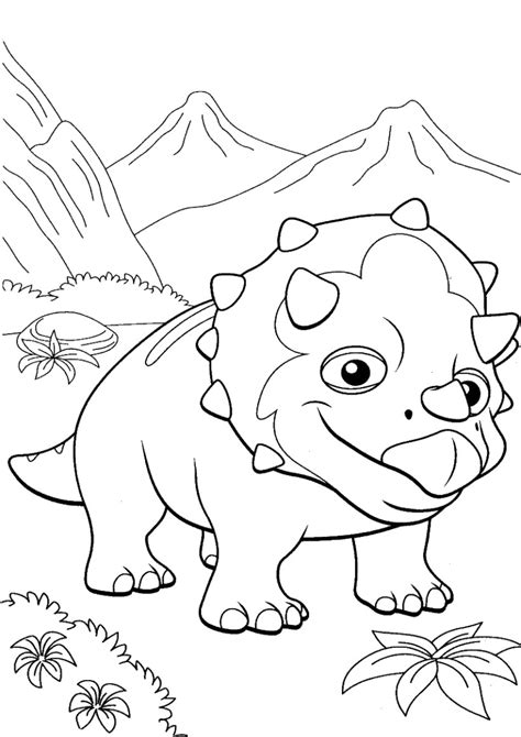 Kolorowanki dobry dinozaur malowanki do wydruku. Kolorowanka Dinopociąg malowanka Triceratops nr 22