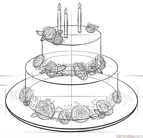 How To Draw A Birthday Cake Step By Step Drawing Tutorials