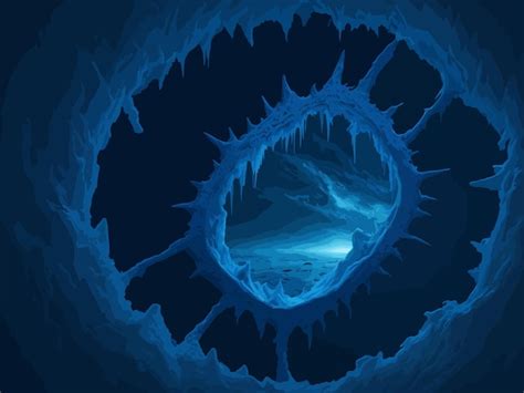 Premium Vector A Dark Blue Cave With Ice Cave And Ice Cave