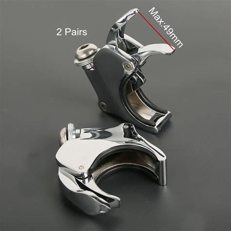 Chrome 39mm 41mm 49mm Quick Release Windshield Clamps For Harley Dyna