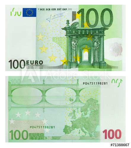 Unsere produkte werden zu 100 % kontrolliert. Two sides of 100 euro banknote - Acquista questa foto ...