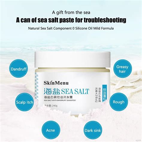 Sea Salt Anti Dandruff Shampoo Cream Control Oil Relieve Itching Anti