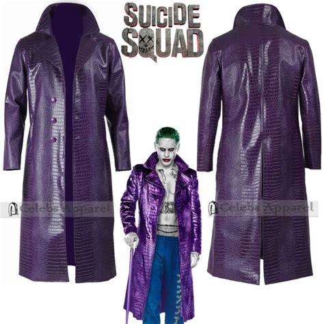 Mens Jared Leto Joker Costume Suicide Squad Crocodile Faux Leather