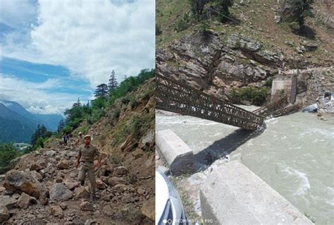 Scary Visuals Himachal Pradesh Kinnaur Landslide Bridge Collapse Photos