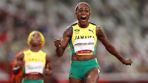 Jamaicas Elaine Thompson Herah Wins Tokyo Olympics Gold To Defend 100m