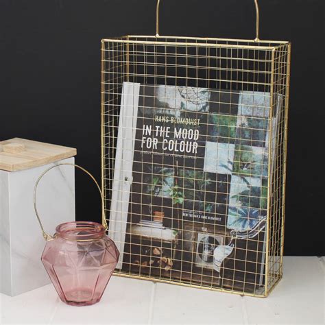 Gold Wire Magazine Holder By Posh Totty Designs Interiors