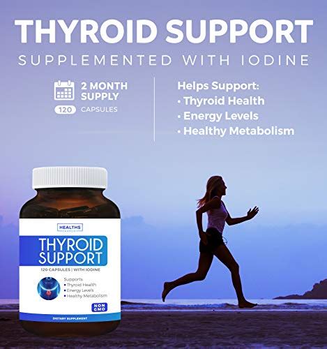Thyroid Support With Iodine 120 Capsules Non Gmo Improve Your