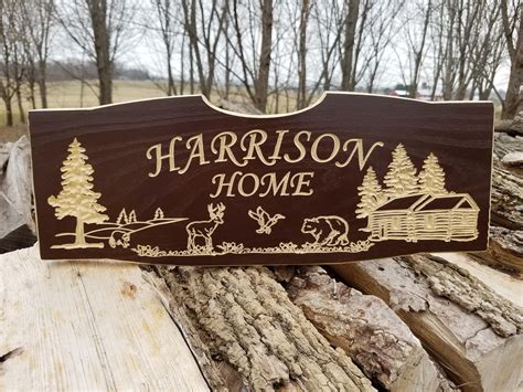 Custom Outdoor House Signs Outdoor Name Signs Wooden House Etsy