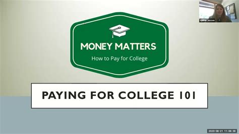 Money Matters Paying For College 101 Youtube