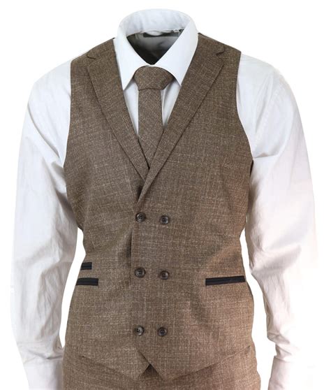 Mens 3 Piece Brown Tailored Fit Suit | Happy Gentleman