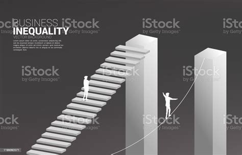 Businessman Move Up On Stair And On Rope Stock Illustration Download