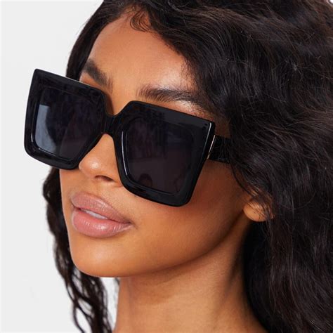 brand vintage oversized square sunglasses women luxury designer gradient lens retro black sun