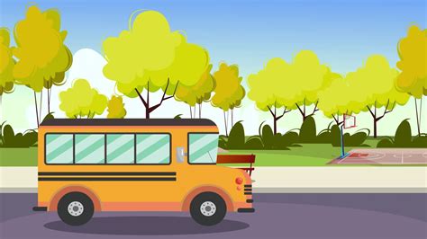 School Bus Cartoon Stock Video Footage For Free Download