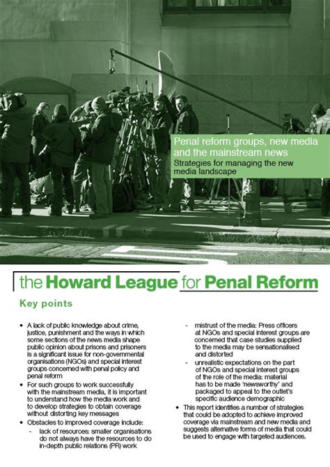 The Howard League Penal Reform Groups New Media And The Mainstream News