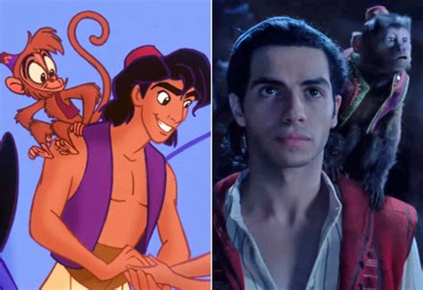 Abu Aladdin Cartoon And Live Action Cast Side By Side Photos