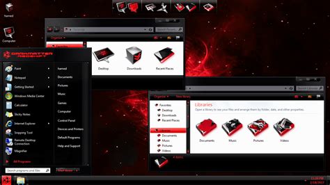 Darkmatter Red Skinpack For Win7 Skin Pack Theme For Windows 11 And 10