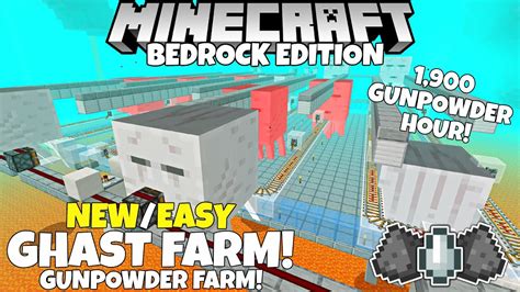 Minecraft Bedrock New Ghast Farm Tutorial 1900 Gunpowderhour Mcpe Xbox Ps4 Pc Switch Youtube