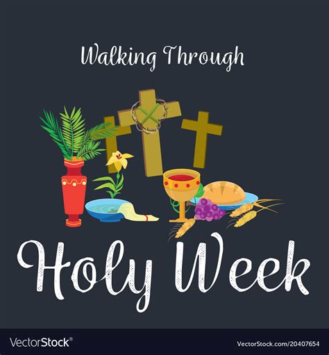 Holy Week Last Supper Of Jesus Christ Thursday Vector Image