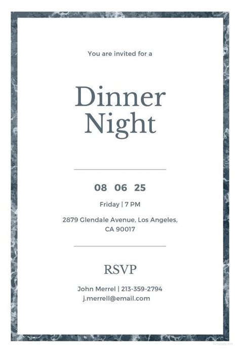 40 Dinner Invitation Templates Free Sample Example Format Download