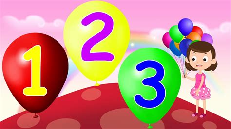 1 To 10 Balloons Learn Numbers Kids 1 To 10 Educational Video Youtube