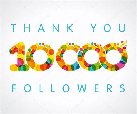 Thank You 10000 Followers Color Numbers Stock Vector Image By