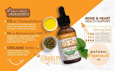 2.5 best chewable vitamin d3 and k2 supplement. Amazon.com: Vitamin D3 with K2 Liquid Drops, All Natural ...