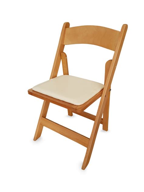 Wooden Folding Chair With Faux Leather Padded Seat 232 