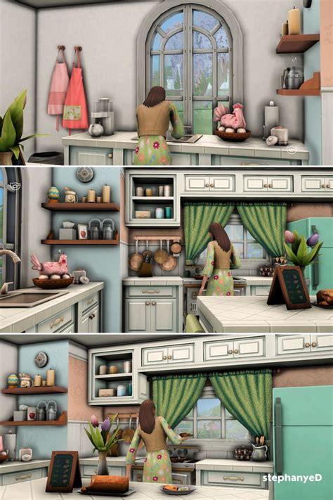 Cottagecore Interior Idea On The Sims 4 Kitchen Design Built For A