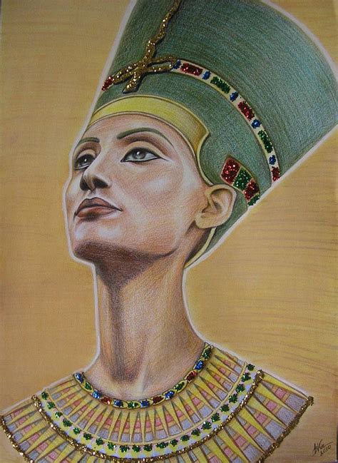 Nefertiti Drawing By Victoriya Kot