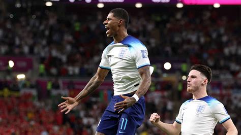 Man Utd Forward Marcus Rashford Reacts To His Two Goals For England V