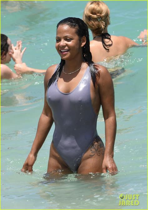 Christina Milian Rocks A Sexy Swimsuit On The Beach Photo 3922850 Christina Milan Pictures