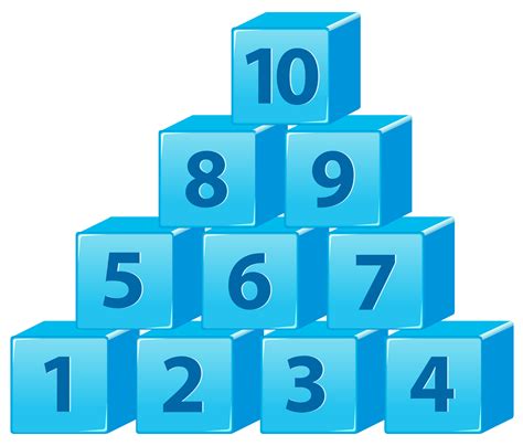 Number Block From One To Ten 444770 Vector Art At Vecteezy