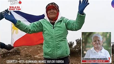 82 anyos na abogada oldest female climber ng mount apo pep ph