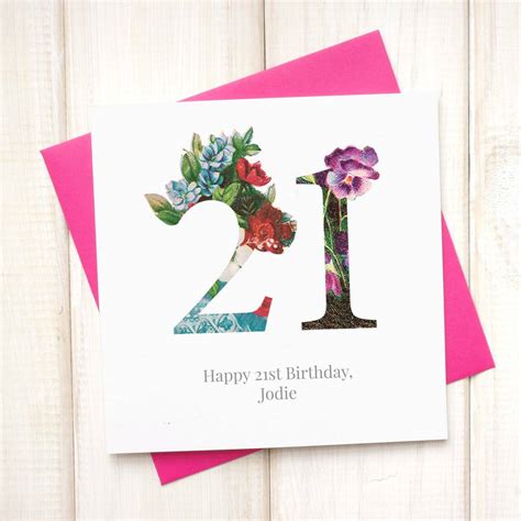 In addition to writing these wishes in a 21st birthday card, you could also post them on facebook, send them a birthday text message or email. Personalised Floral 21st Birthday Card By Chi Chi Moi ...