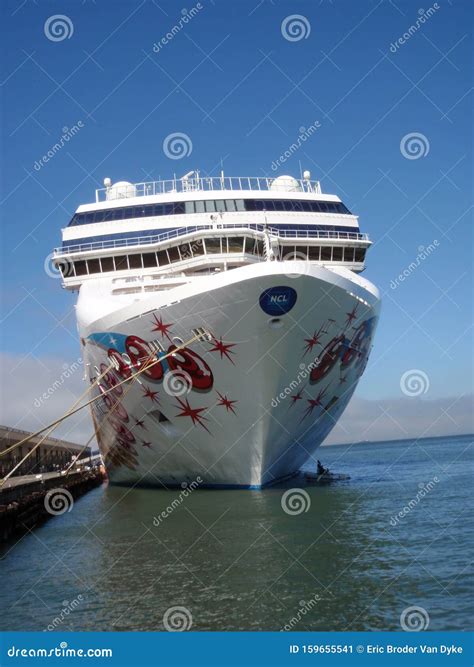 Large Norwegian Cruise Line Cruise Ship Docked On Pier Editorial Photo Image Of Place