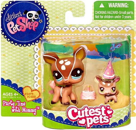 Littlest Pet Shop Cutest Pets Mommy Baby Deer Figure 2 Pack Party Time