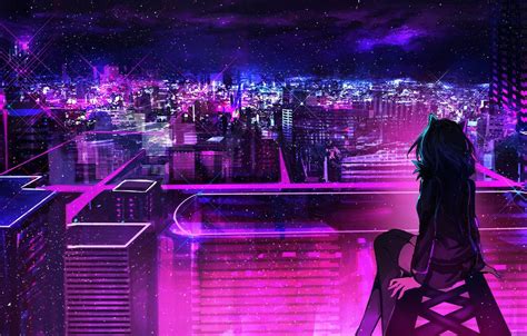 Not bad wallpaper in the style of cyberpunk. Anime Neon City Wallpapers - Top Free Anime Neon City ...