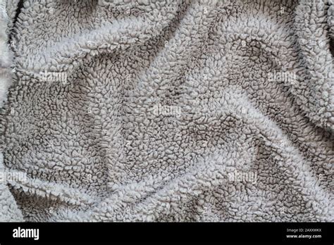 Top View Of Soft Blanket With Wrinkles Texture Background Pattern