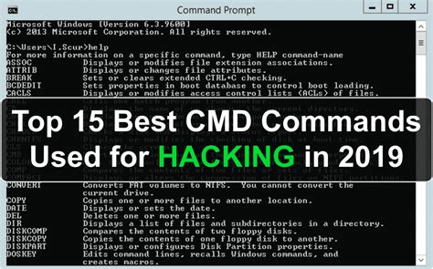 Top 15 Best Cmd Commands Used For Hacking In 2019 — Icss Learn