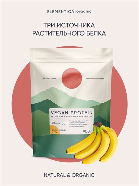 Веганский протеин Elementica Organic Банановый мусс Vegan Protein ...