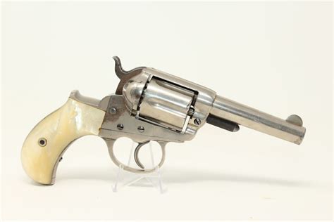 Pearl Gripped Antique Colt Lightning 38 Revolver 1881 Etched Panel