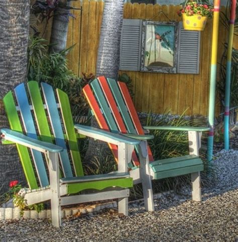Each of these painted adirondack chairs is a creative diy project you can do at home. Colorful Adirondack chairs! | Life's a Beach | Pinterest