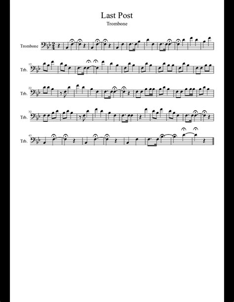 Music for trumpet, electronics, text by @tom_poulson @electromacd and @worsfoldsusan. Last Post sheet music download free in PDF or MIDI