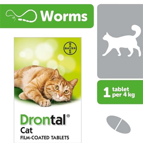 Drontal® (praziquantel/pyrantel pamoate) broad spectrum dewormer tablets for cats and kittens are scored for easy breakage. Drontal Cat Deworming Tablet