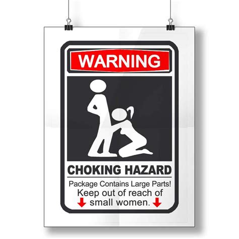 Warning Choking Hazard Funny Poster Poster Art Design