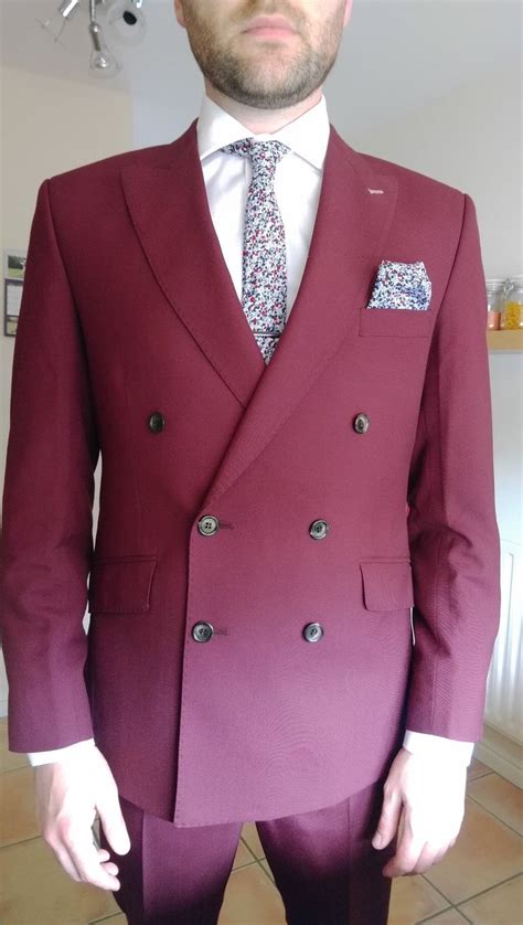 Bespoke Burgundy Double Breasted Wedding Suit Bespoke Clothing