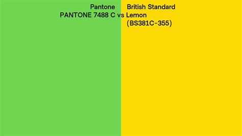 Pantone 7488 C Vs British Standard Lemon Bs381c 355 Side By Side