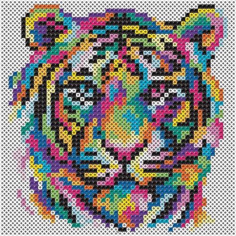 Perler Beads Rainbow Tiger Beading Kit Hamapärlor Pärlmönster Pärlor