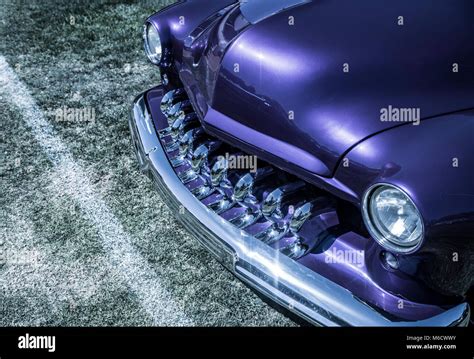 Purple Hot Rod Stock Photo Alamy